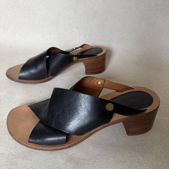 Chloe Leather Criss Cross Slides - Picture 1 of 5